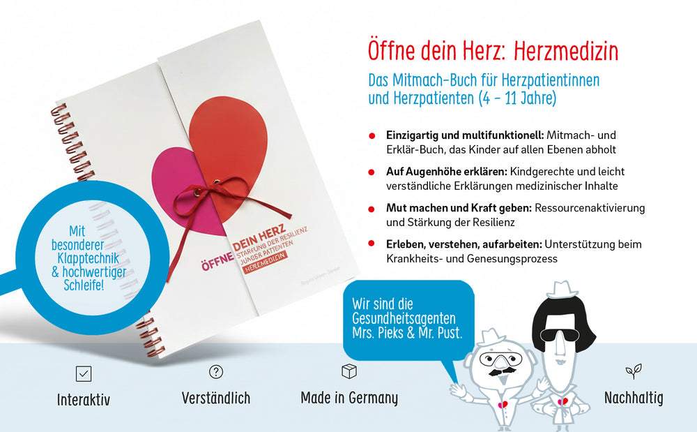 Wenn Kinder ihr Herz verstehen, sinkt die Angst. Mitmach-Buch „Öffne dein Herz – Herzmedizin" stärkt junge Herzpatient:innen und ihre Familien